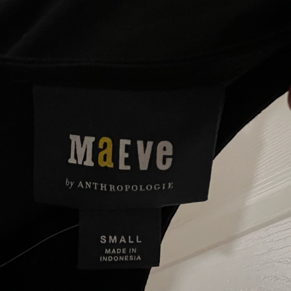 NEW Maeve Anthropologie Gathered Waist Sleeveless Midi Dress Black Women’s Small - Picture 12 of 13